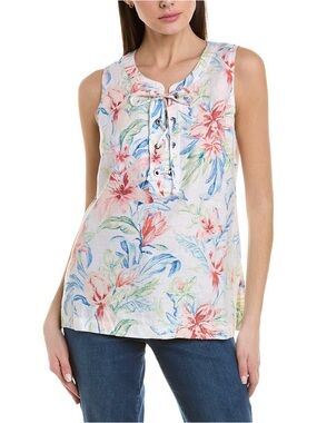Tommy Bahama Maya Meadows Linen Tunic Tank Floral XL